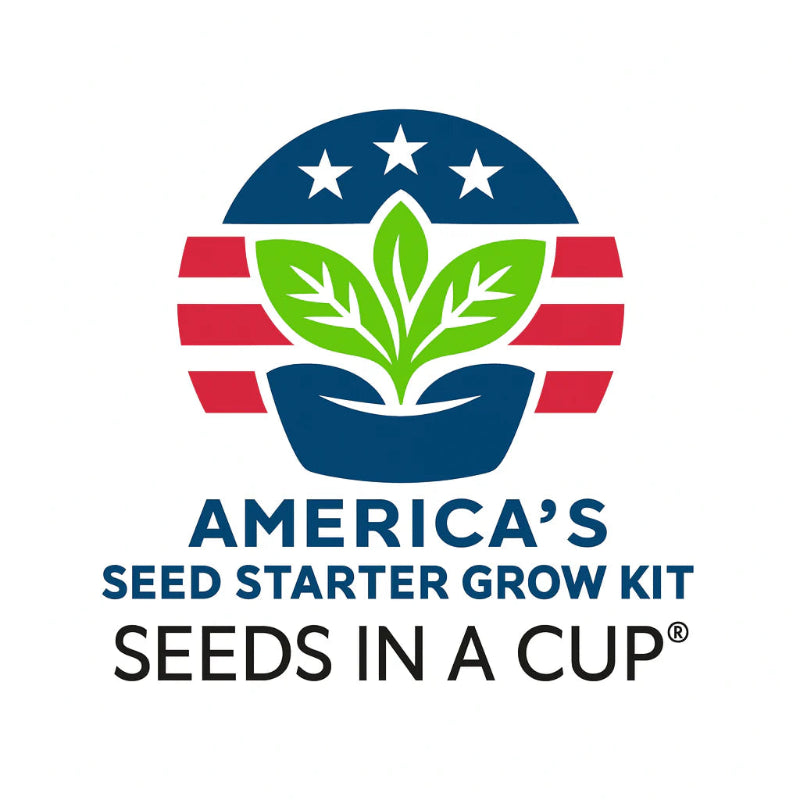 Complete Seeds In A Cup Black Cherry Tree growing system: recyclable planter, premium soil, and non-GMO Prunus serotina seeds. Indoor seed starter kit manufactured in Cleveland, Ohio, USA.