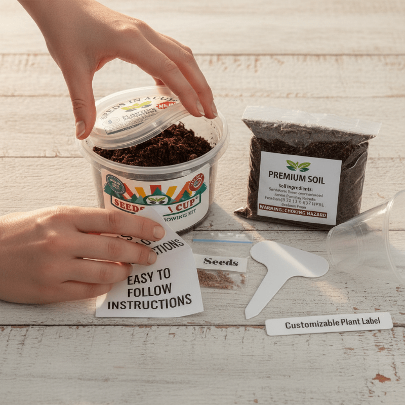 Complete Seeds In A Cup Bachelor Buttons (Cornflower) growing system: recyclable planter, premium soil, and non-GMO Centaurea cyanus seeds. Indoor seed starter kit made in Cleveland, Ohio, USA.
