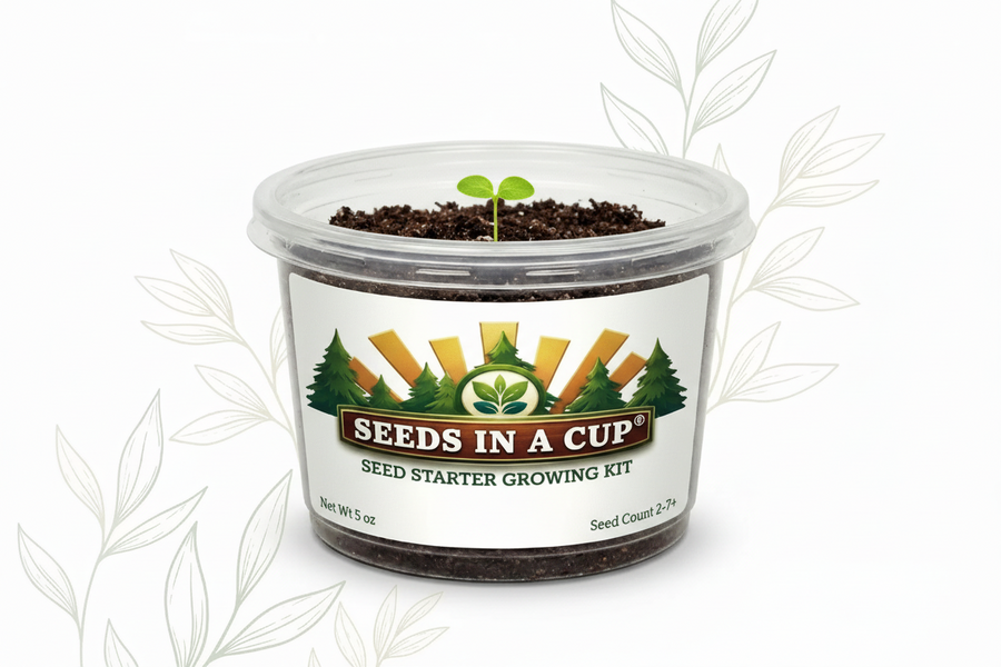 Seeds In A Cup Loofah Sponge Gourd (Luffa aegyptiaca) Grow Kit - Complete seed starter with recyclable planter, non-GMO seeds, and real potting soil. Hand-assembled in Cleveland, Ohio, USA.